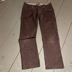 Prana Brown Mid Rise Straight Corduroy Pants
